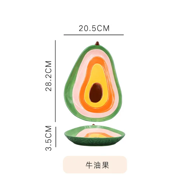 Creative Fruit Dish Ceramic Fruit Salad Dish Creative Lovely Family Dish Dish Snack Dish Dinner Plate Sets  Diner Plate green