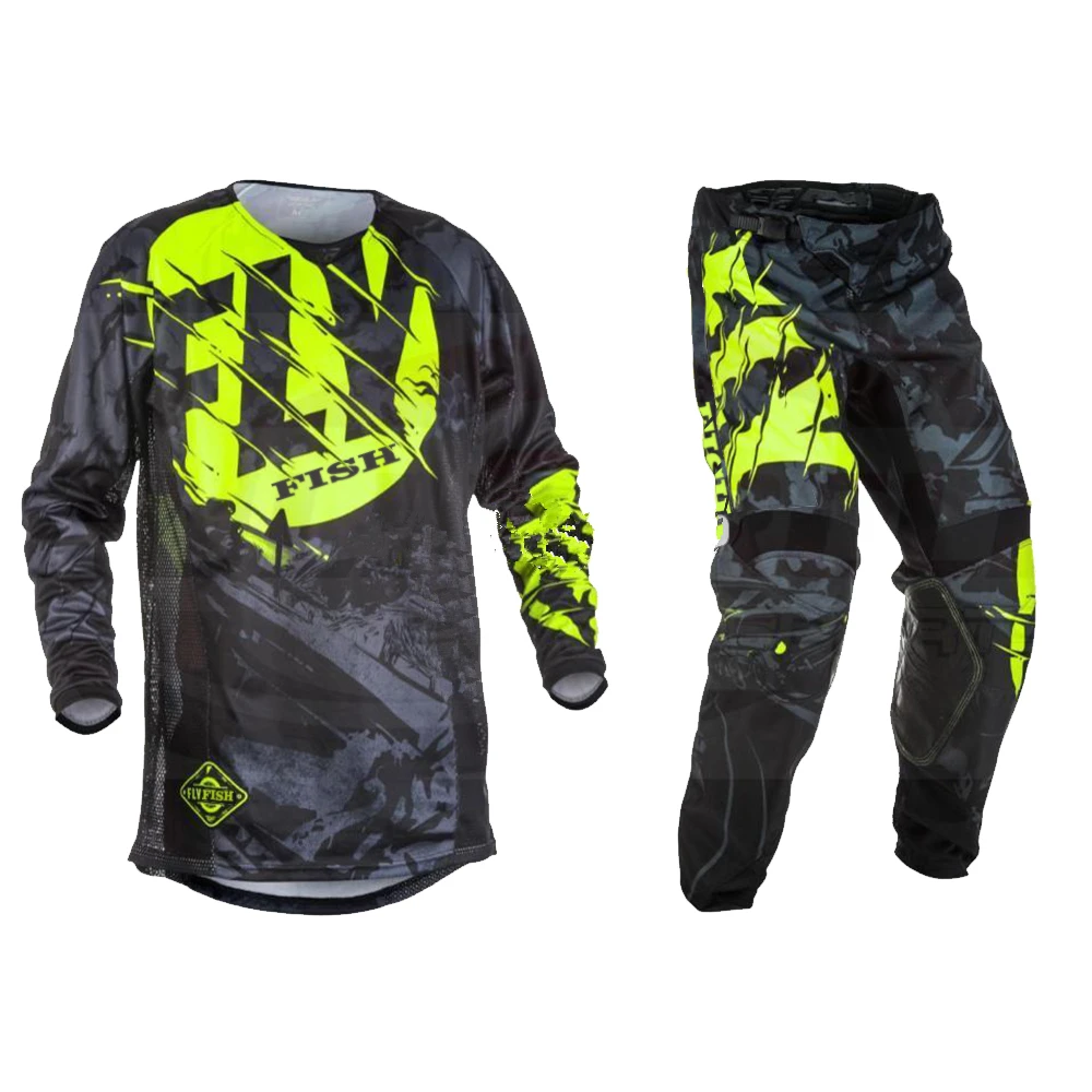 

2017 Fly Fish Motocross Jersey and Pants MX Racing Suit Motorcycle Moto Dirt Bike MX ATV Gear Set Racing Suit Motorcycle