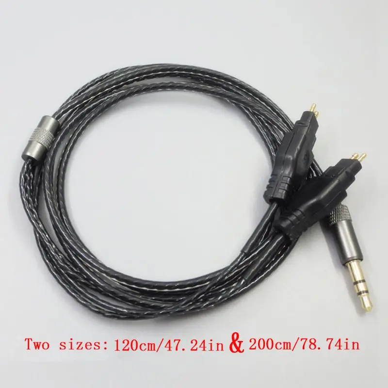 OOTDTY 1,2/2 м кабель для наушников hd414 hd650 hd600 hd580 hd25 шнур для гарнитуры, плетеный шланг комплект
