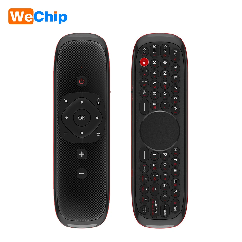 Wechip W2 2,4G Air mouse с сенсорной панелью Беспроводная клавиатура мышь инфракрасный пульт дистанционного управления поддерживает голосовой вход для ТВ-бокса проектора - Цвет: Russian Version