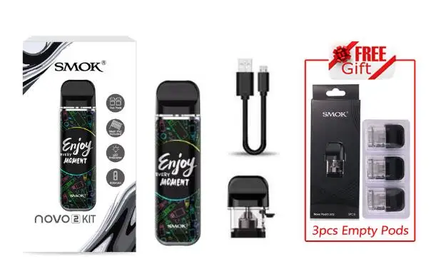 Набор SMOK Novo, стартер для свежих паров, электронная сигарета, вейп ручка с 450 мАч, встроенный аккумулятор, 2 мл, стручки VS Nord Fit W01 - Цвет: NOVO 2 ENJOY