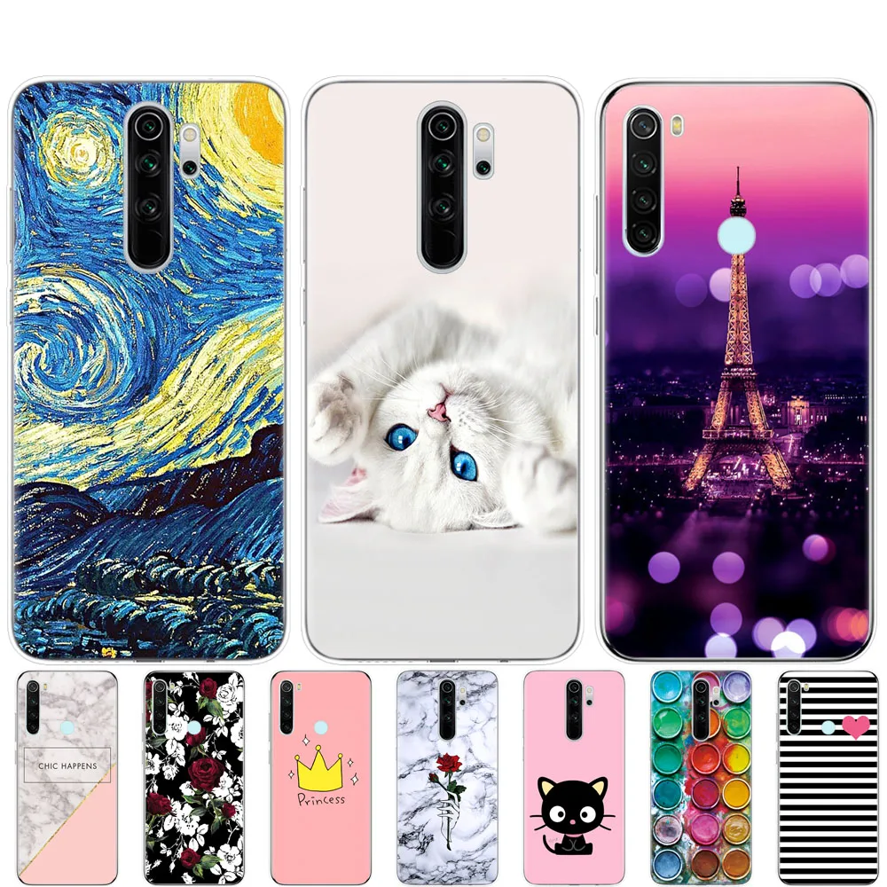 Силиконовый чехол для xiaomi redmi note 8, чехол из мягкого ТПУ, чехол для redmi note 8 T, redmi note 8 pro, бампер с рисунком милых цветов