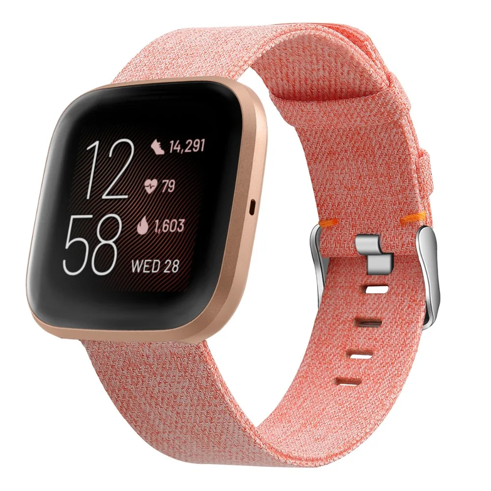 Холщовый нейлоновый ремешок для часов fitbit versa 2, умный ремешок для часов, большой маленький спортивный браслет, ремешок для fitbit versa lite/versa belt