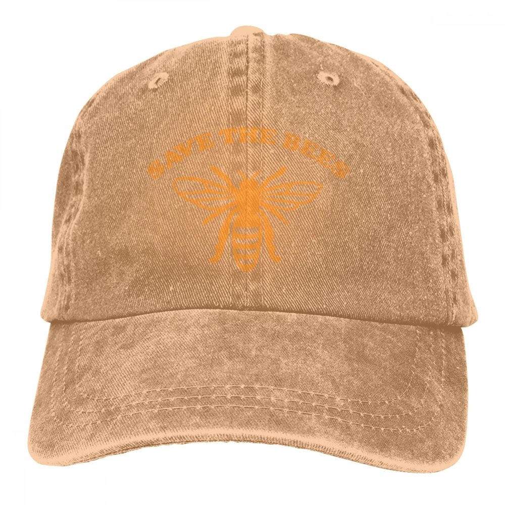 Save The Bee Casquette черные унисекс Мужские Женские джинсовые бейсболка с ремешком кепки регулируемые Гольф папа шляпа - Цвет: Хаки
