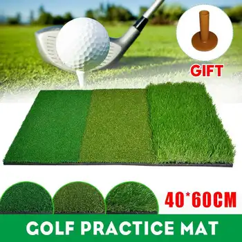 

40X60cm Multifunctional Golf Practice Mat Artificial Lawn Nylon Grass Rubber Tee Backyard Outdoor Golf Hitting Mat Training Pad