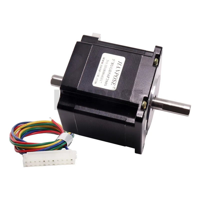 Шаговый Электродвигатель с двумя валами Nema 23 23HS5628 SZ D = 8 мм NEMA 57x56 2 8a 126n. См шаговый