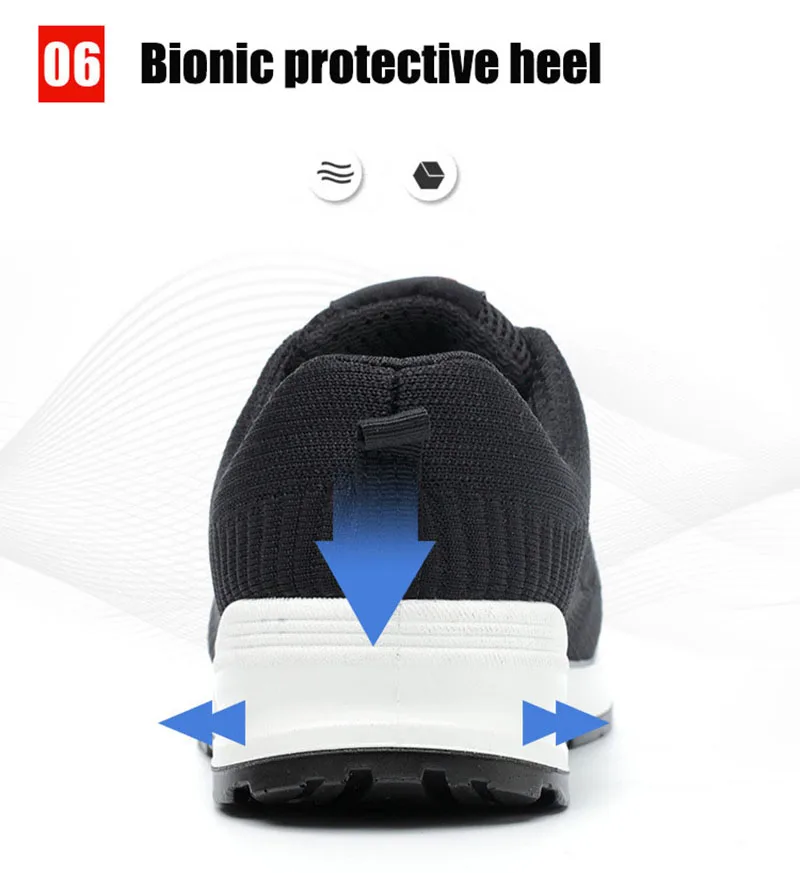 Indestructible Men's Steel toe cap puncture safety shoes breathable PU solid bottom Construction work sneakers