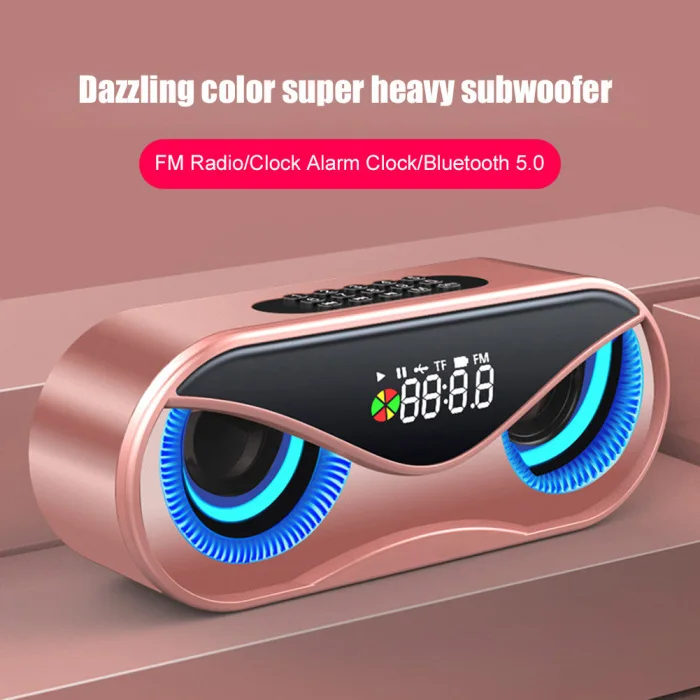 Сова Bluetooth динамик двойной динамик Будильник Мини стерео динамик GV99