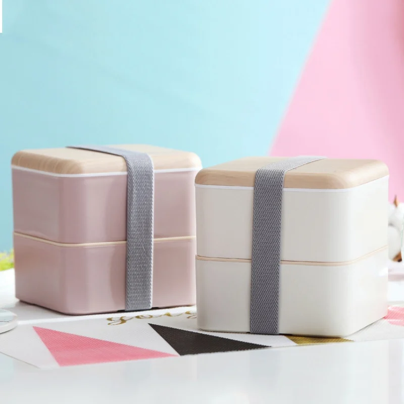 

Japanese Lunch Box Set Double Layer Bento Box With Soup Bowl Portable Thermal Insulated Food Container Microwavable