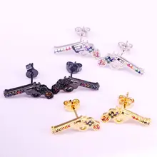 6 пар, последняя мода серьги высшего качества ювелирные изделия в форме оружия шпильки с радугой CZ серьги для женщин девочек
