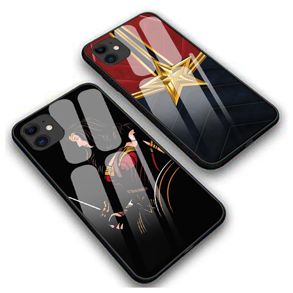 Wonder Woman 1984 Чехлы для iphone 7 8 6 6S Plus Роскошный чехол из закаленного стекла для телефона iphone 11 11Pro X XR XS MAX