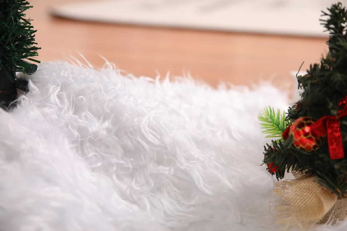 Счастливого Рождества, 1 шт., юбка с елкой, белые плюшевые украшения для дома, рождественская елка, меховой ковер, натальный подарок на год, украшение