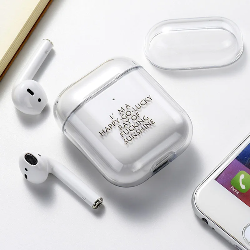 080 Для Airpods чехол милый мультфильм Кот динозавр жесткий беспроводной Bluetooth наушники чехол для Apple Airpods 2 1 защитный чехол коробка - Цвет: 080