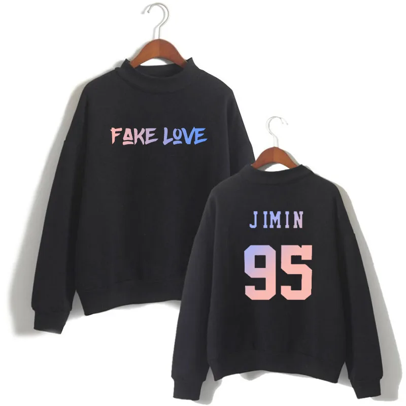 Что спереди была надпись «fake love», а сзади «Jimin 95»! толстовка унисекс K-pop Bangtan для мальчиков Fake love с капюшоном