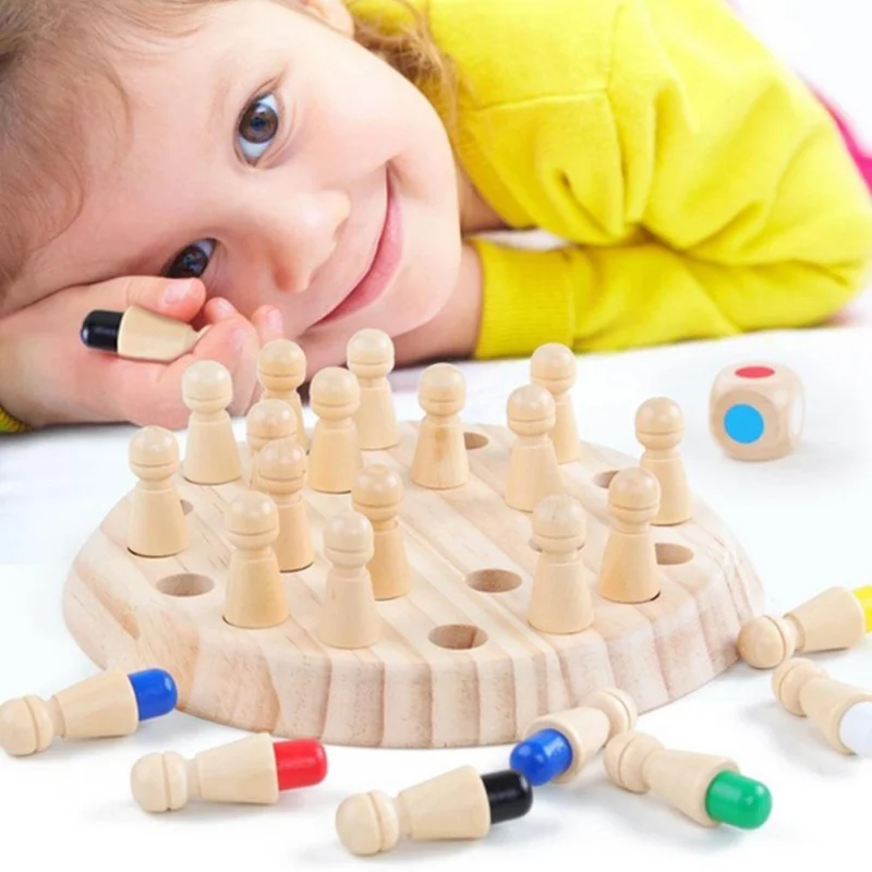 

Wooden Memory Match Stick Chess Game Kids Fun Block Board Game Educational Color Cognitive Ability Family Toy juegos de mesa