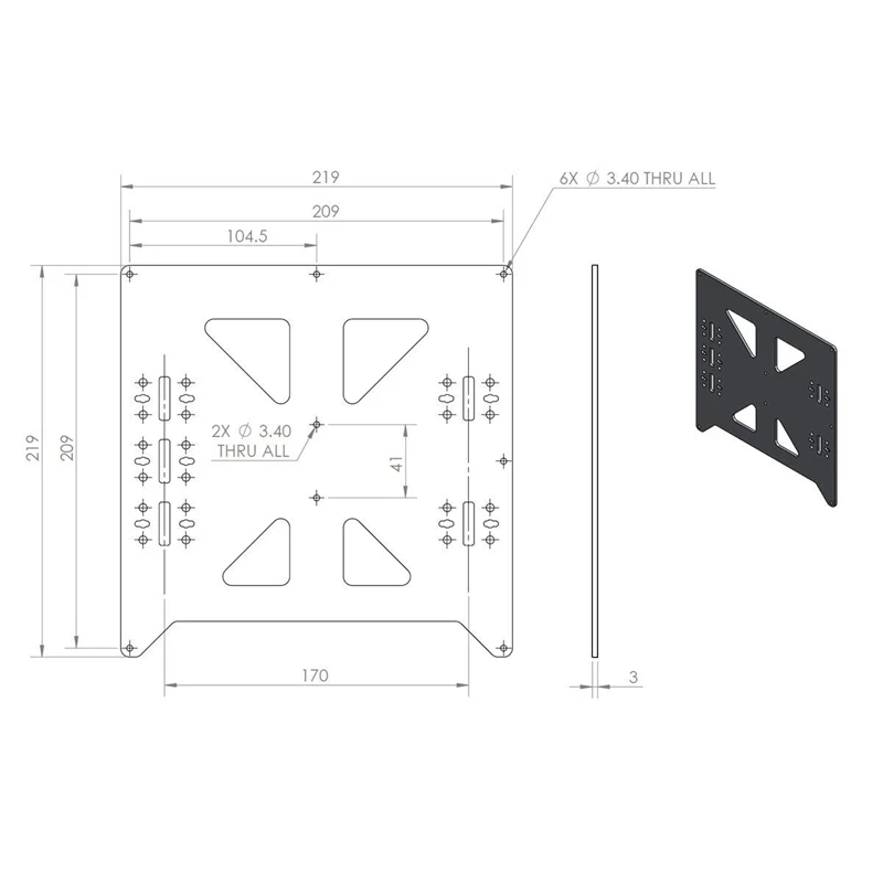 V2 Алюминиевый Y каретки пластина обновления для Prusa i3 стиль 3d принтер