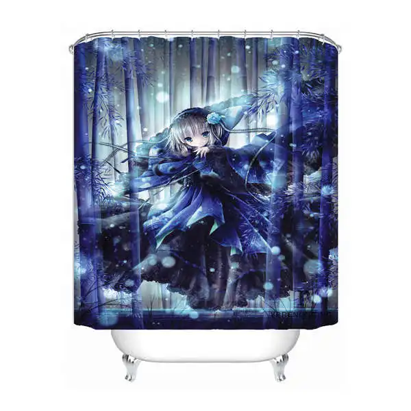 Shower Curtain Пользовательские лоли Nekomimi Водонепроницаемый душ Шторы Главная Ванна Ванная комната s крючки полиэфирной ткани Multi Sizes180509-02-144 - Цвет: Shower Curtain