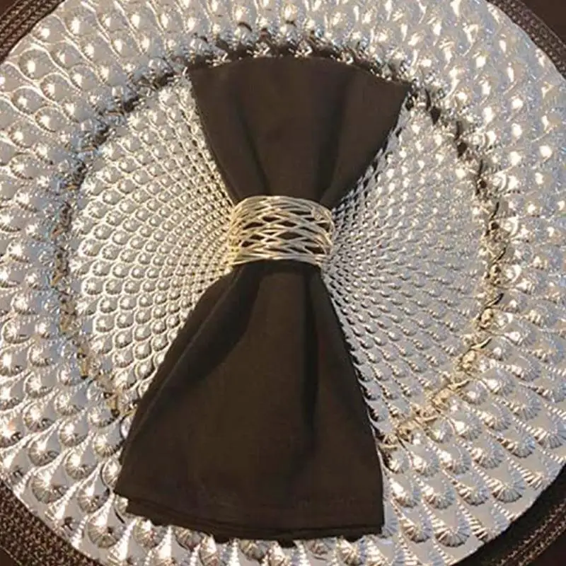 Anneau métallique pour serviette de table, style 1 (paquet de 10) main image 1