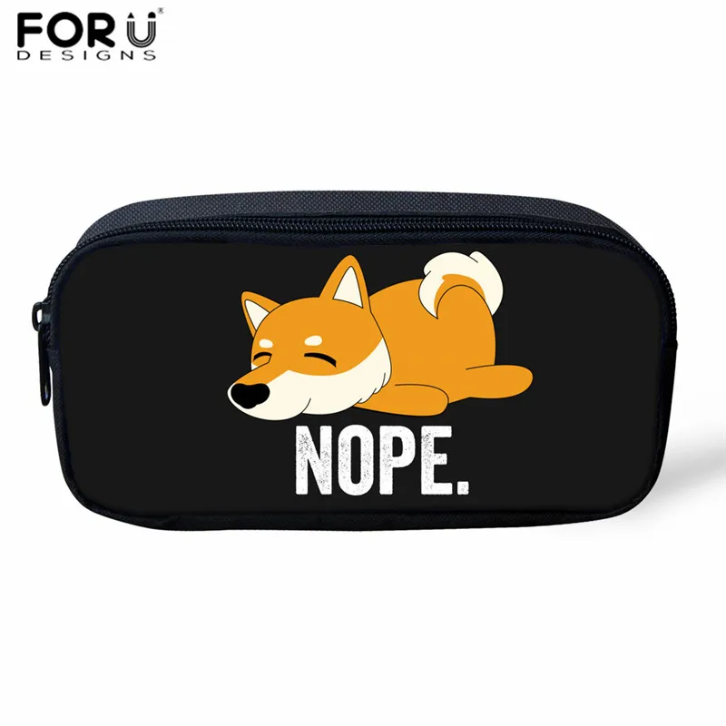 FORUDESIGNS Kawaii косметичка для макияжа детей девочек мальчиков корги печати большой пенал на молнии школьные принадлежности подарки