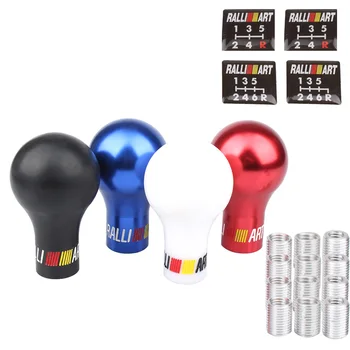 

BHKEY RALLIART Universal 5/6 Speed Auto Gear Shift Knob Black/White Car Manual Transmission (MT) for Mitsubishi