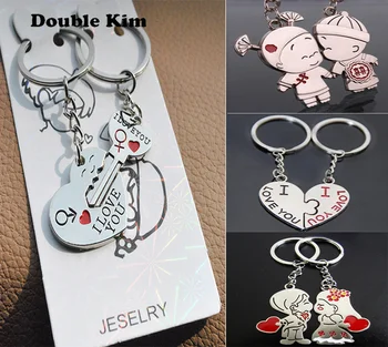 

Creative I LOVE YOU Key Chain Heart Key Ring Stainless Steel Lovers Love Souvenirs Valentine's Day Gifts Classic Pendant Gift