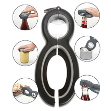 6 em 1 multi função pode abridor de garrafa de cerveja tudo em um frasco garra pode tampa de cerveja torção fora frasco de vinho opene garra abridor de frasco