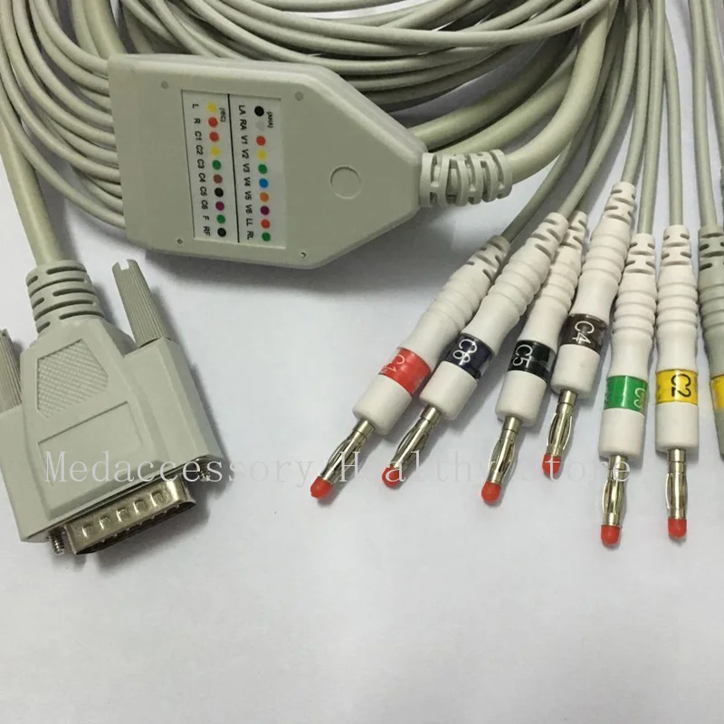 Edan one piece 10 проводит кабель ЭКГ со свинцовым проводом Совместим с: smart ECG SE-12 Express SE-3