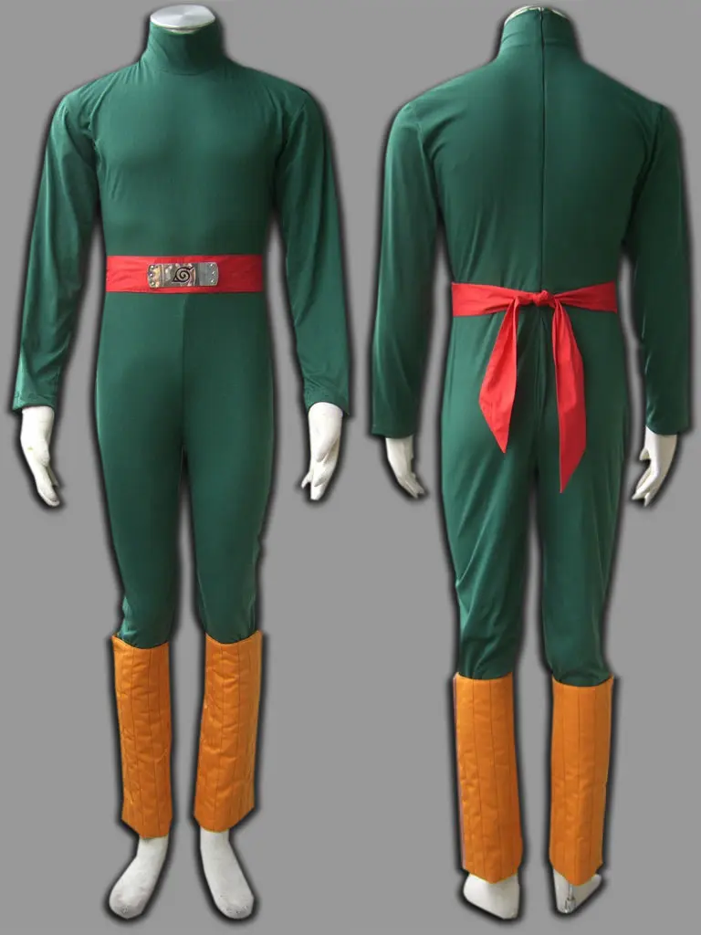 Аниме Карнавальный костюм для мужчин Наруто Rock Lee маскарадные костюмы для взрослых Боди для Хэллоуина