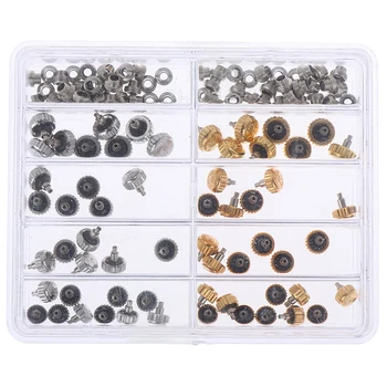 

Gold & Silver Dome Flat Head Watch Accessories Repair Tool For Watchmaker Waterproof Watch Crown Parts Replacement Assorted