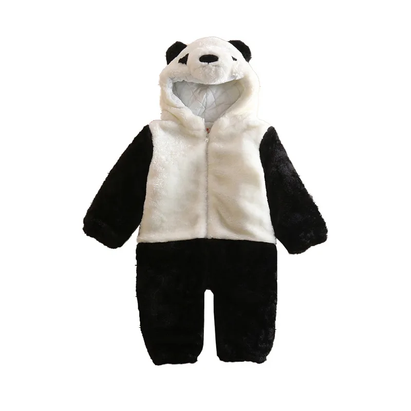

2018 Autumn & Winter New Style Panda Modeling Romper Quilted Flannel Baby One Piece Crawling Clothes Romper