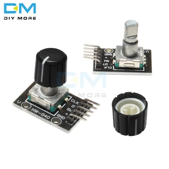

KY-040 360 Degrees Rotary Switch Encoder Module with 15x13.5 mm Potentiometer Half Shaft Hole Knob Caps for Arduino