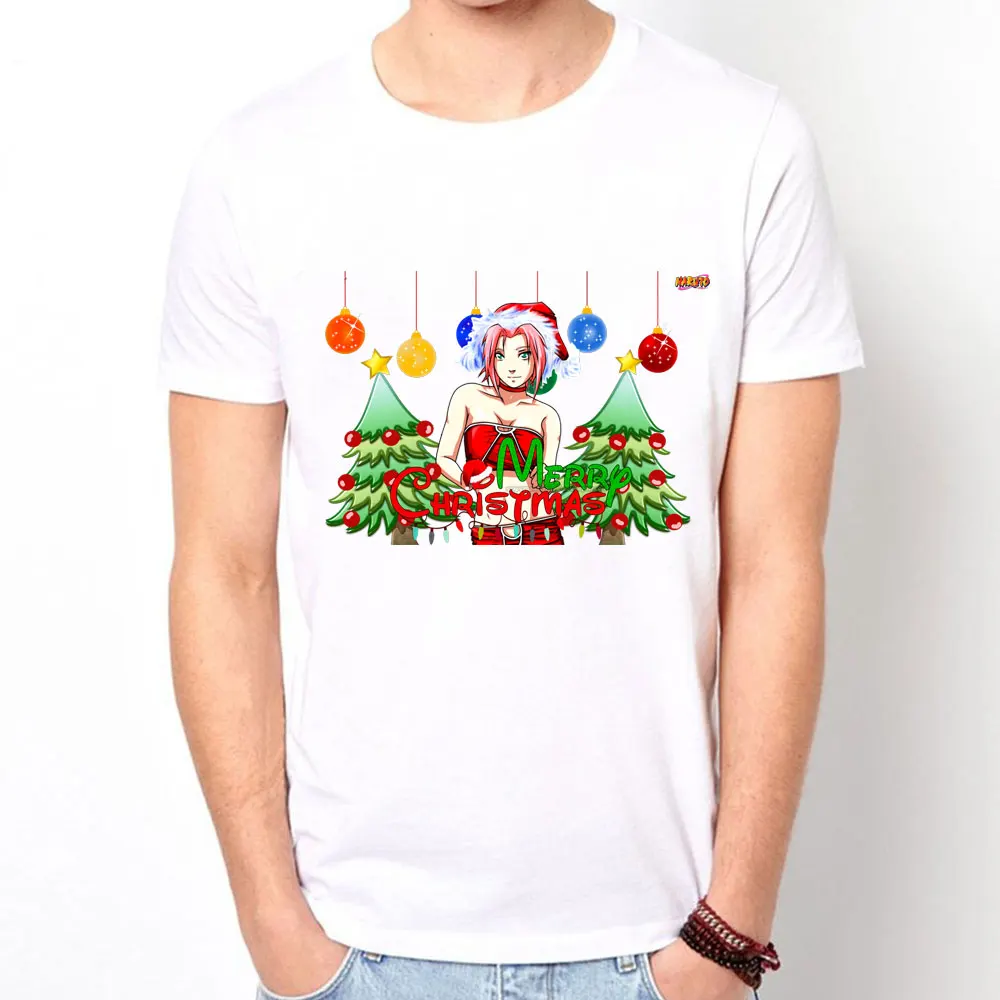 

Compression Shirt Christmas Naruto Boyfriend Gift Santa Claus T-shirt for Men Short Sleeve Casual Men Tops Anime T Shirt Male
