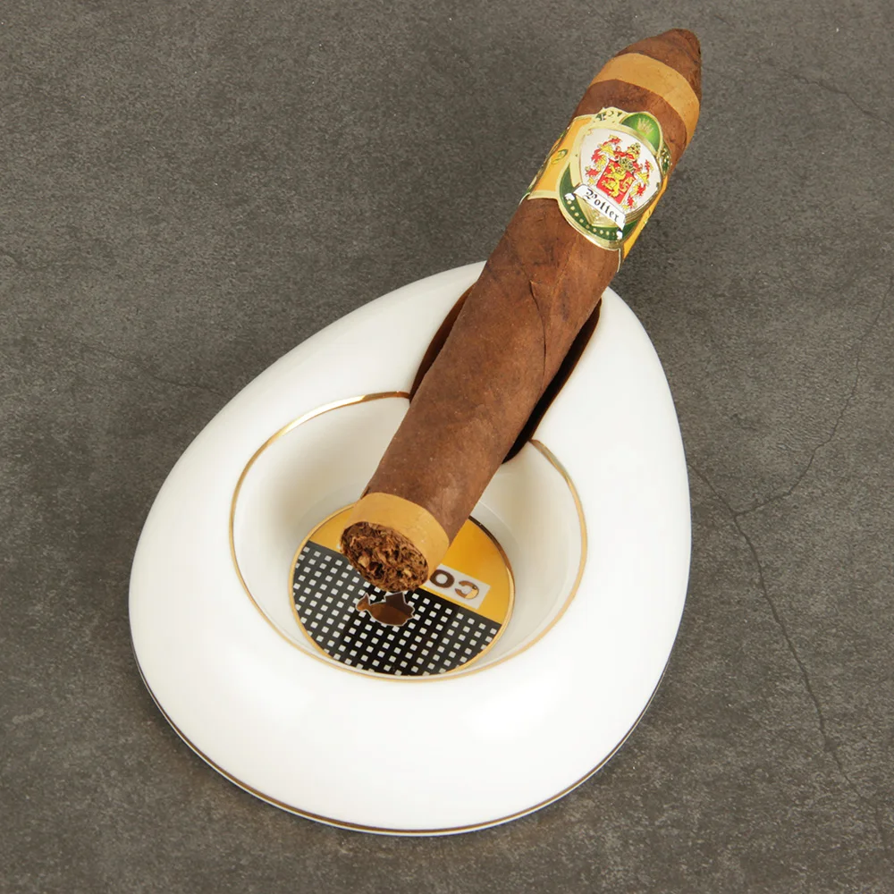 Cohiba Желтый Белый Мини керамическая пепельница для сигар в продаже 1 слот