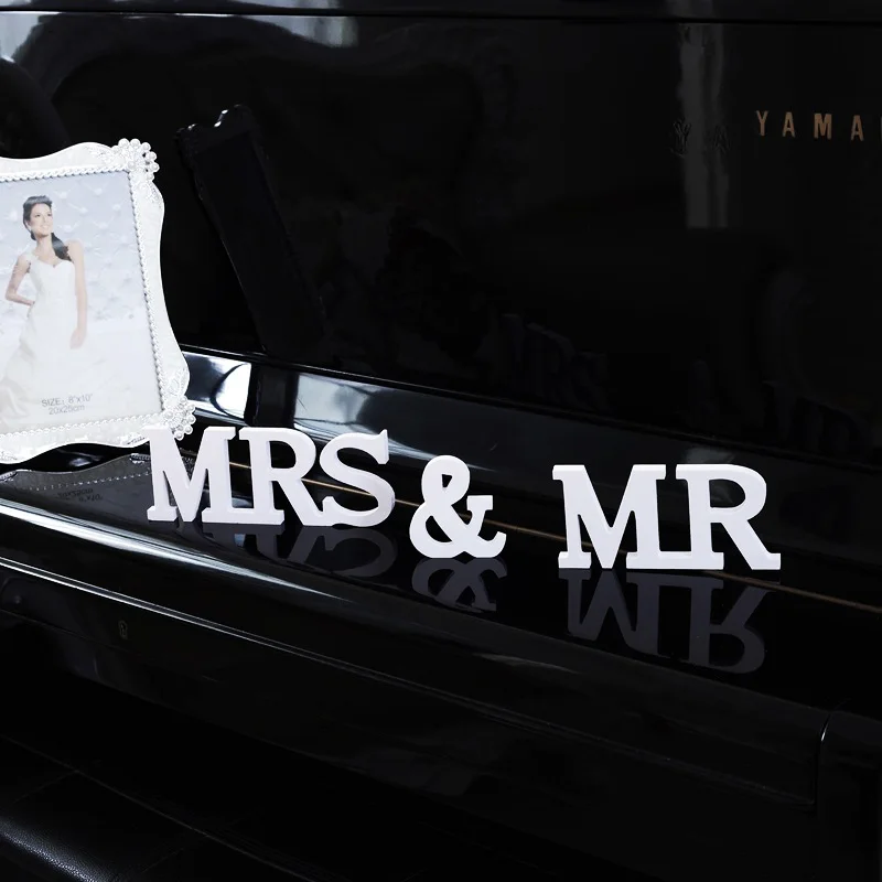 Свадебное Оформление MR& MRS вечерние деревянные принадлежности предметы мебели на английском языке письма с приглашениями на свадьбу милый декор стола New2