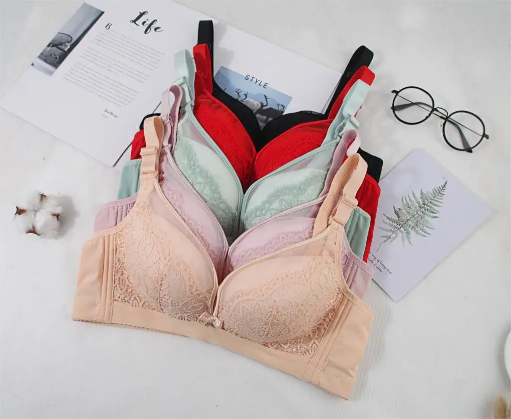 Hot Women Sexy Wireless Padded Up Embroidery Lace Bra 34-40B Brassiere Bra Push Up Bras HOT
