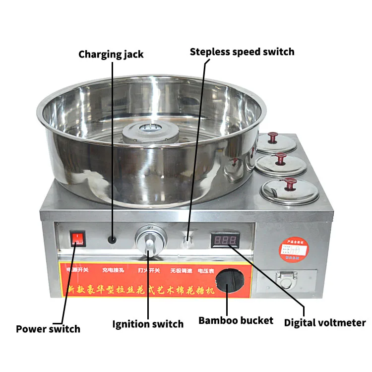 Коммерческая газовая машина для изготовления хлопковых конфет из нержавеющей стали, машина для изготовления свечей, необычная машина для изготовления хлопковых конфет, 1 шт