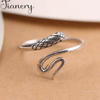 

JIANERY Vintage Big 925 Sterling Silver Snake Rings For Women Bohemian Finger Ring Female Jewelry NEW