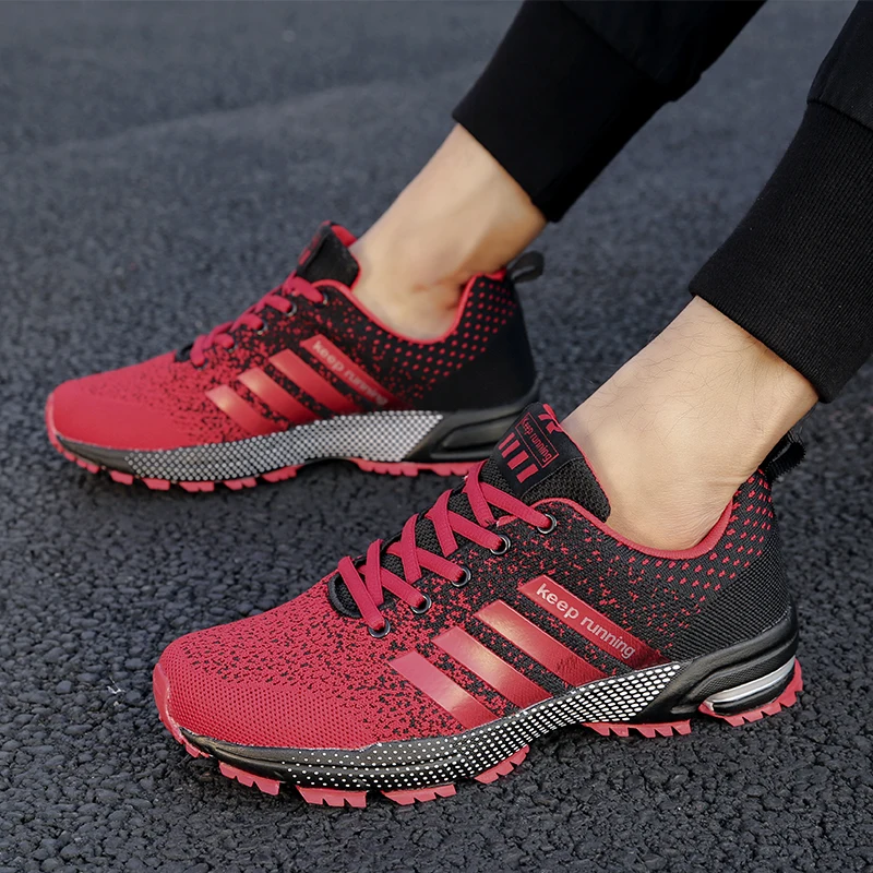 New 2019 Men Running Shoes Breathable Outdoor Sports Shoes Lightweight Sneakers for Women Comfortable Athletic Training Footwear