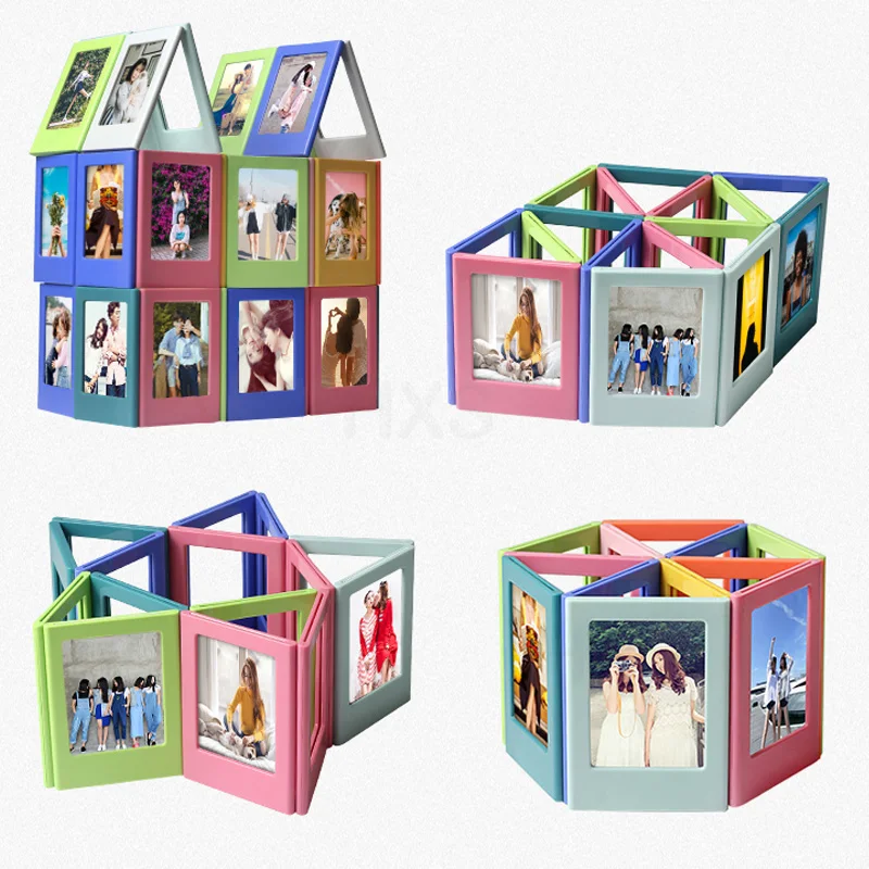 Fujifilm Instax Mini Film Photo Frame, Colorful Double Sided Magnetic Fridge Picture Frame, Magnets Children's Artwork Frames,