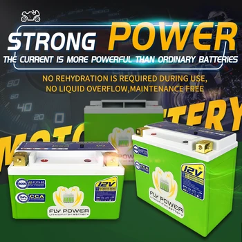 FLYPOWER 오토바이 시동 배터리, 리튬 철 스쿠터 배터리 교체, YTZ10S YTZ10S-BS, 12V LiFePO4, 96Wh, CCA 420A, FLY10S