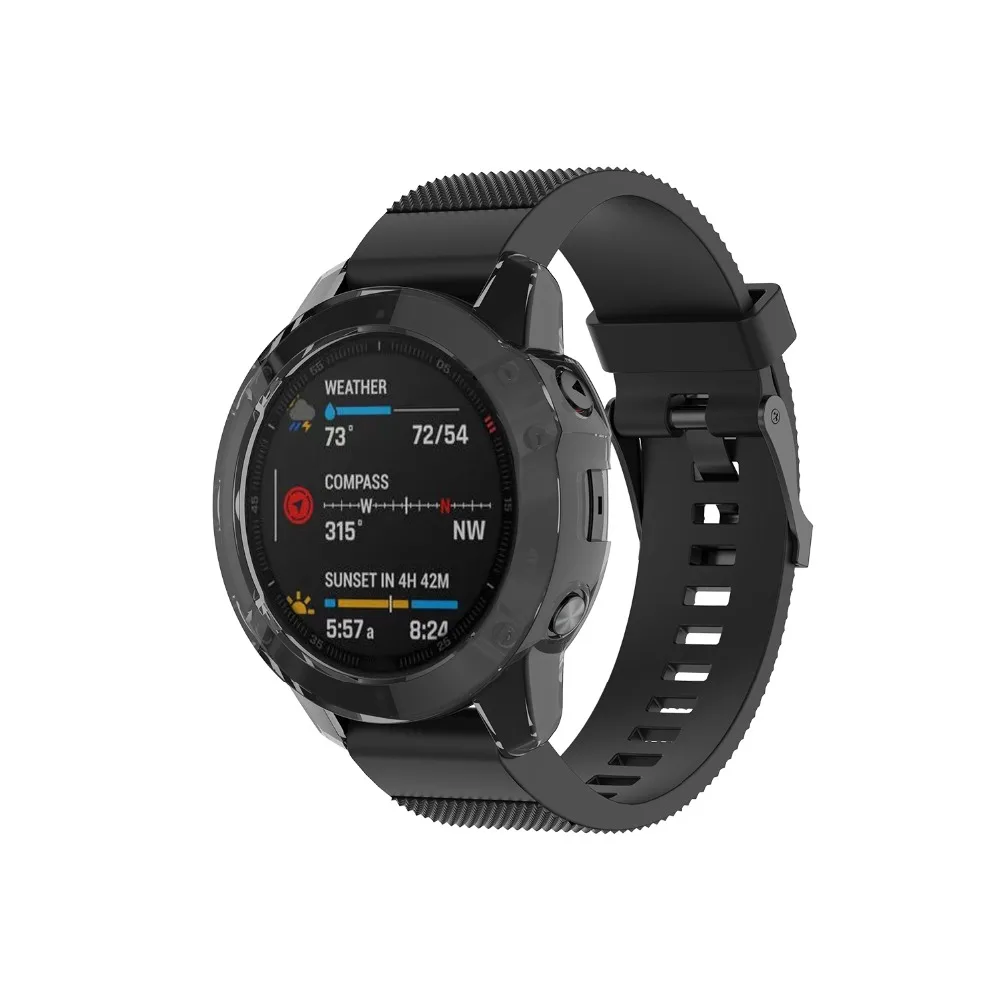 Чехол для часов Garmin Fenix 6 6s 6x Pro из ТПУ, защитный чехол для смарт-браслета, сменный противоударный Прозрачный чехол для часов