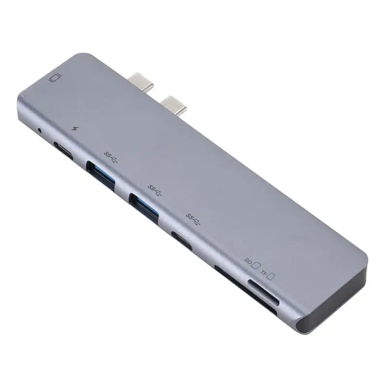 7 в 1 type-C концентратор к HDMI USB-C концентратор кард-ридер для ноутбука док-станции для MacBook Pro горячая распродажа