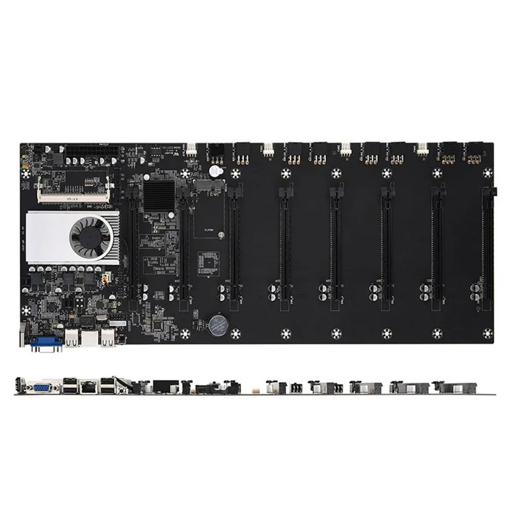 BTC-37/BTC-D37 Miner Motherboard CPU Set 8 Video Card Slot DDR3 Memory Integrated VGA Interface Low Power Consumption