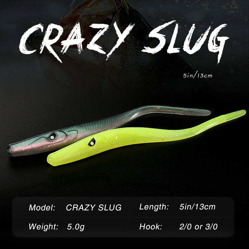 Allblue Crazy Slug 130mm 6pcs/bag Soft Fishing Lure Seabass Artificial