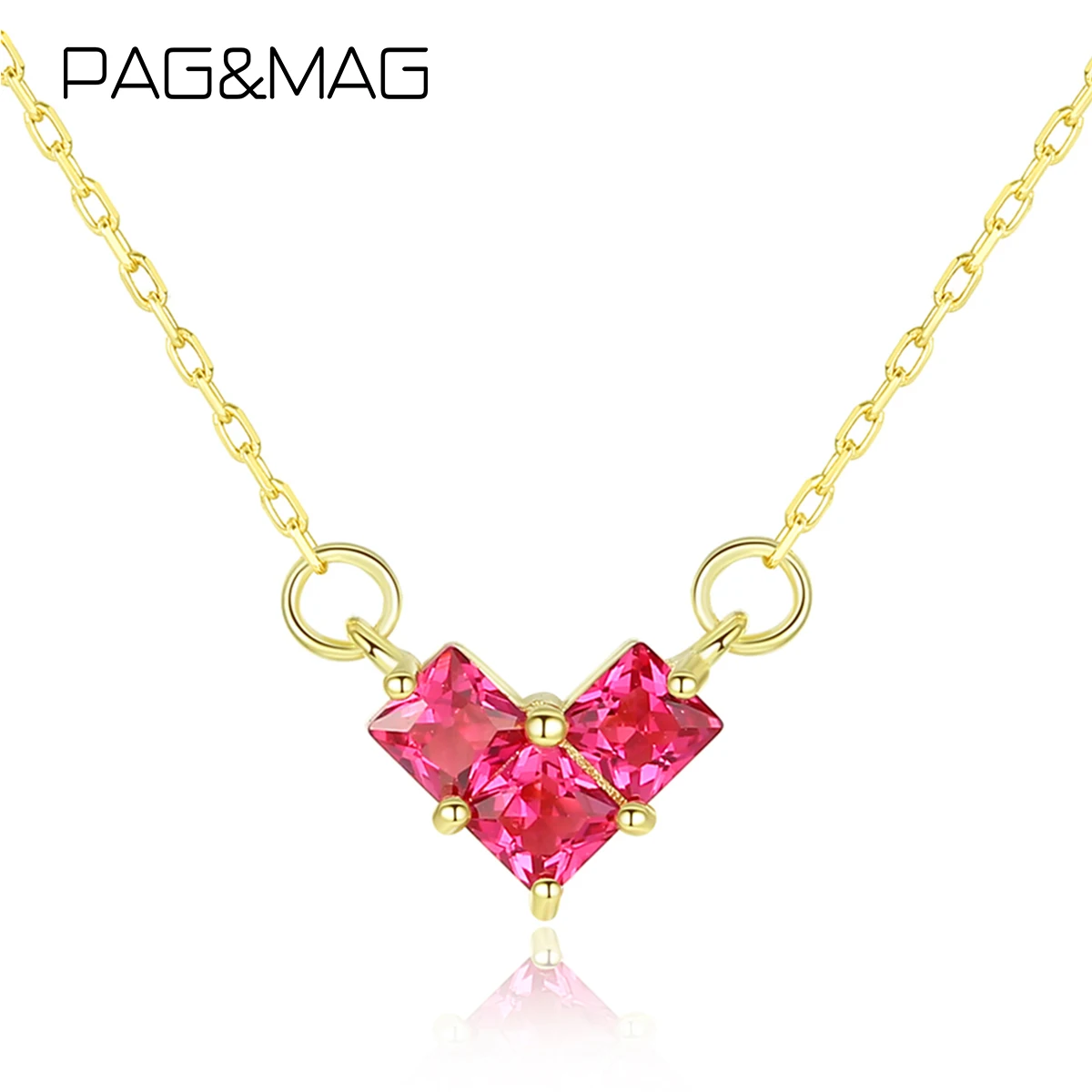 PAG & MAG Создан Сердце Топаз Изумруд кулон Настоящее серебро 925 пробы Gemstobe ожерелье