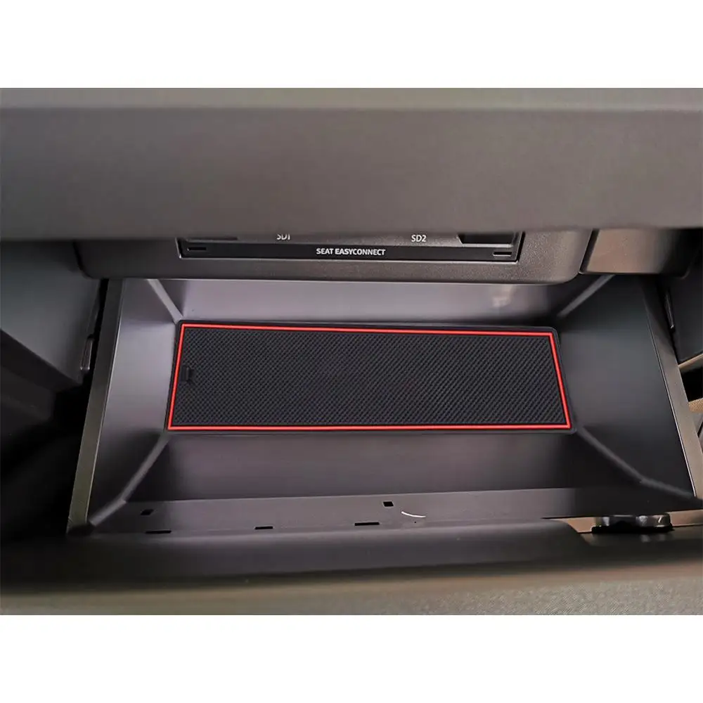 Tapete do Sulco da Porta do Carro para Leon Anti-deslizamento à Prova de Poeira Ruiya Cupra Porta Entalhe Pads Acessórios Interiores Automóvel Vermelho 5f 2021 - Image 4