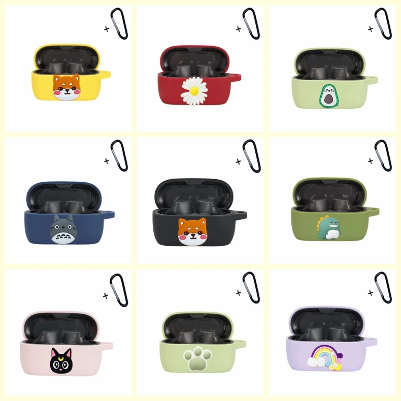 For Jabra Elite 3 Case Cartoon dog/cute flower Silicone soft Shockproof