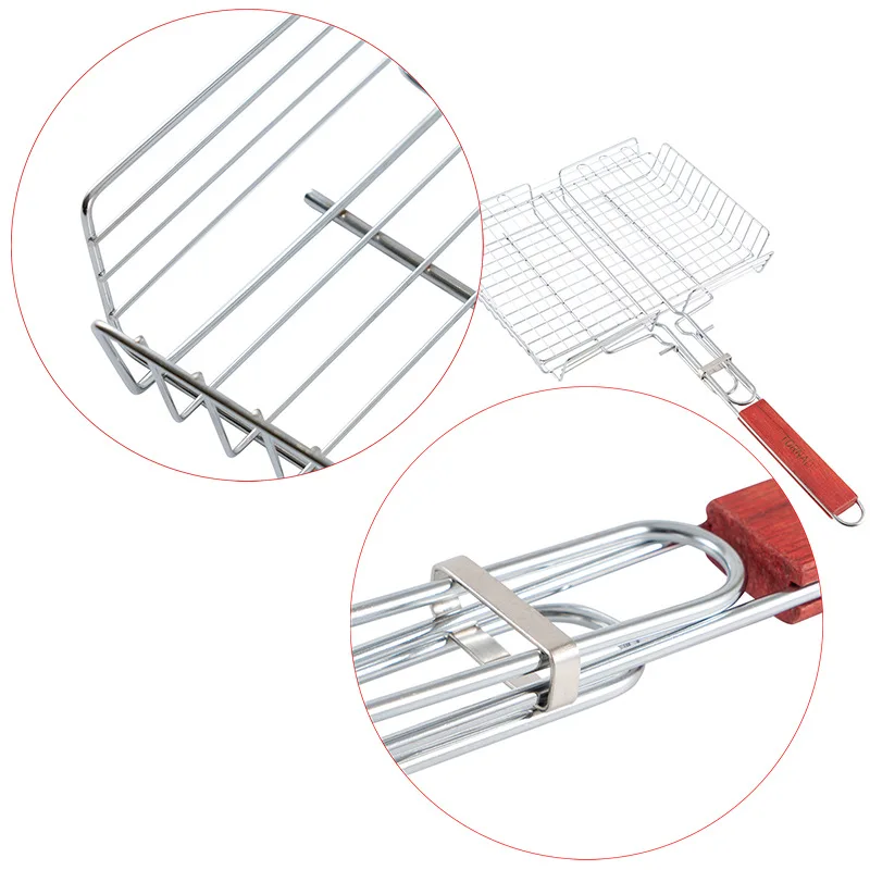 American Outdoor Barbecue Clip Net Splint Large Metal Grilled Chicken  Barbecue Grilled Fish Clip Net Rack Barbecue Net Bbq Tools