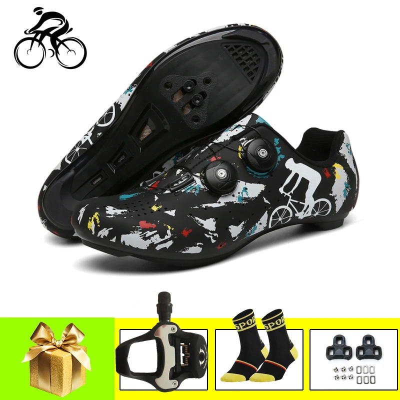 

Cycling Shoes Men Road Bike Sneakers Ultralight Self-locking Professional Breathable SPD-SL Pedals Outdoor Riding Bicycle Shoes