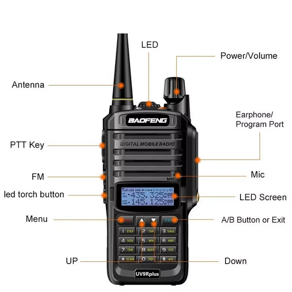 Baofeng UV-9R Plus 8 Вт обновленная версия двухстороннее радио VHF UHF портативная рация для наружного Cmaping пешего туризма охоты